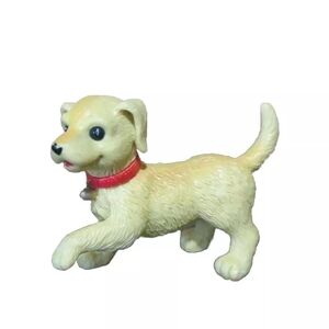 Mattel Loving Family Dollhouse Tan Pet Christmas Dog Red Collar Replacement Toy
